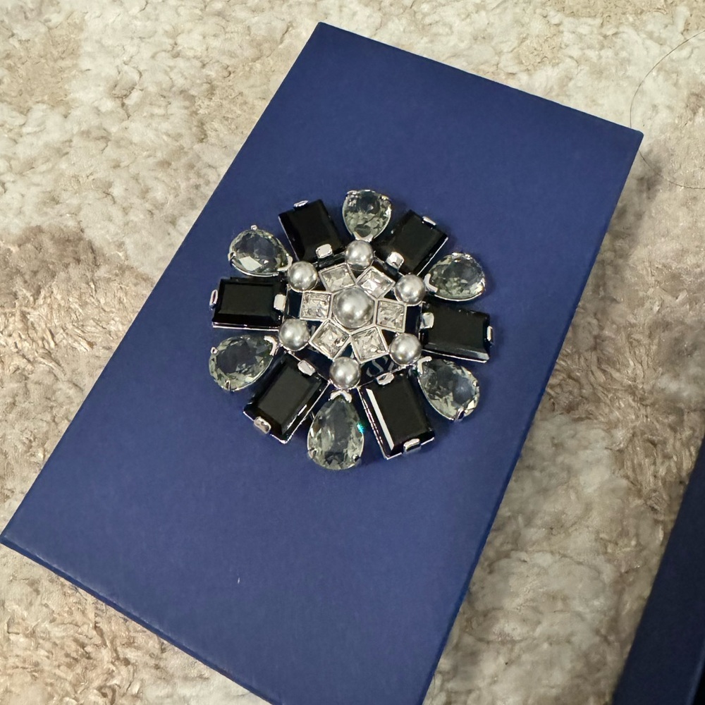 Swarovski crystal brooch pin crystal flower multicolor with box